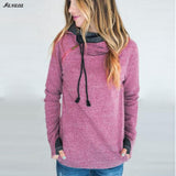 Women Hoodies Sweatshirt Long Sleeve Patchwork Slim Pullovers and Sweatshirts Hoodies