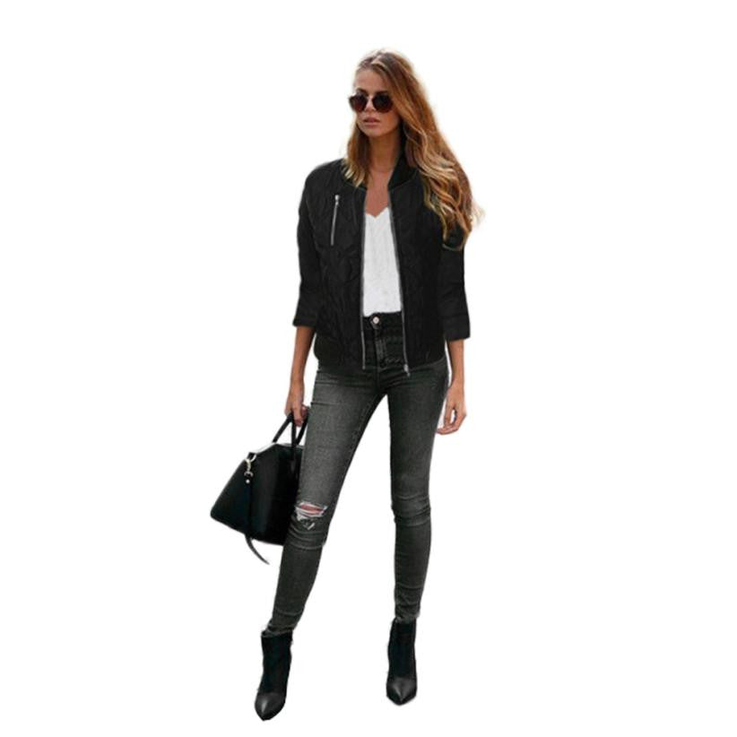 2016 Fashion Winter Flight 3Colors Jacket Ladies Women Coat Clothes Zipper