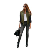 2016 Fashion Winter Flight 3Colors Jacket Ladies Women Coat Clothes Zipper