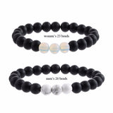 Natural Sub-black Gravel White Turquoise Yoga Bracelet