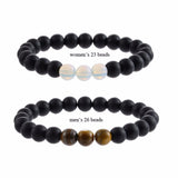 Natural Sub-black Gravel White Turquoise Yoga Bracelet