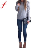 2016 Hot New Casual Fashion Womens Backless Blouse Long Sleeve Tops Shirt