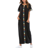 Plus Size Summer Dress Print Vintage Womens Clothes 2018 Kaftan Maxi Dress Knitting